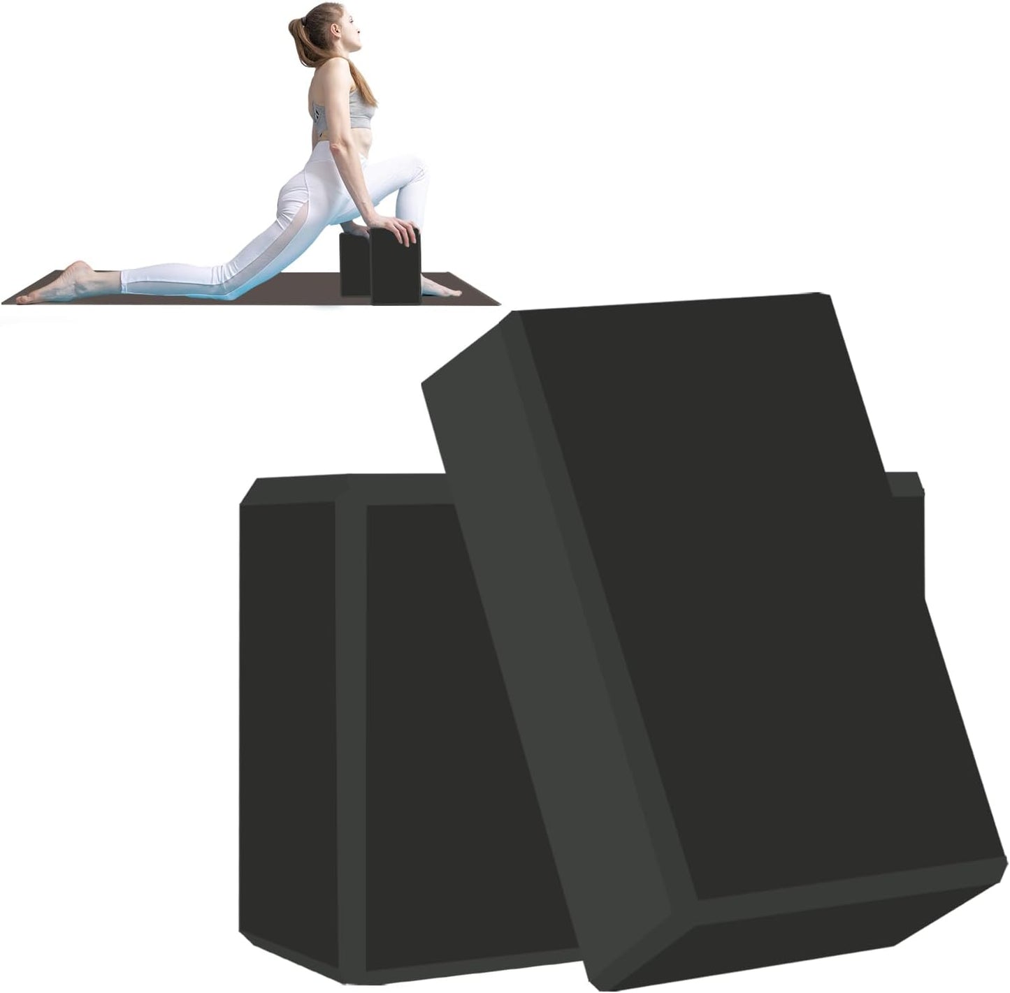 Yoga Block - Unsupported Latex Eva foam - Soft non slip surface with bevel for yoga, pilates, meditation - Yoga accessories for stability, balance and deep stretching