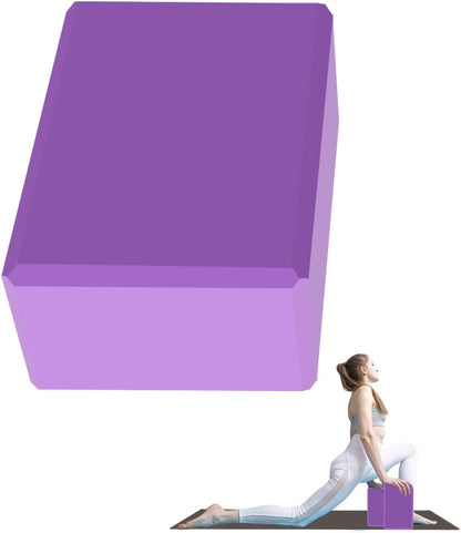 Yoga Block - Unsupported Latex Eva foam - Soft non slip surface with bevel for yoga, pilates, meditation - Yoga accessories for stability, balance and deep stretching