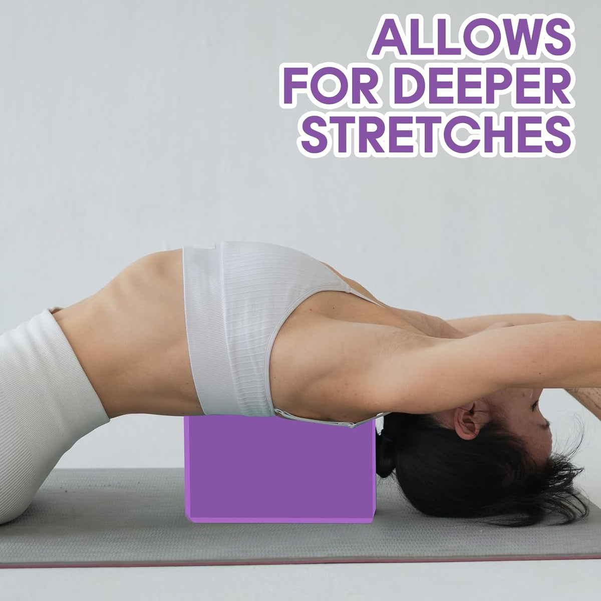 Yoga Block - Unsupported Latex Eva foam - Soft non slip surface with bevel for yoga, pilates, meditation - Yoga accessories for stability, balance and deep stretching