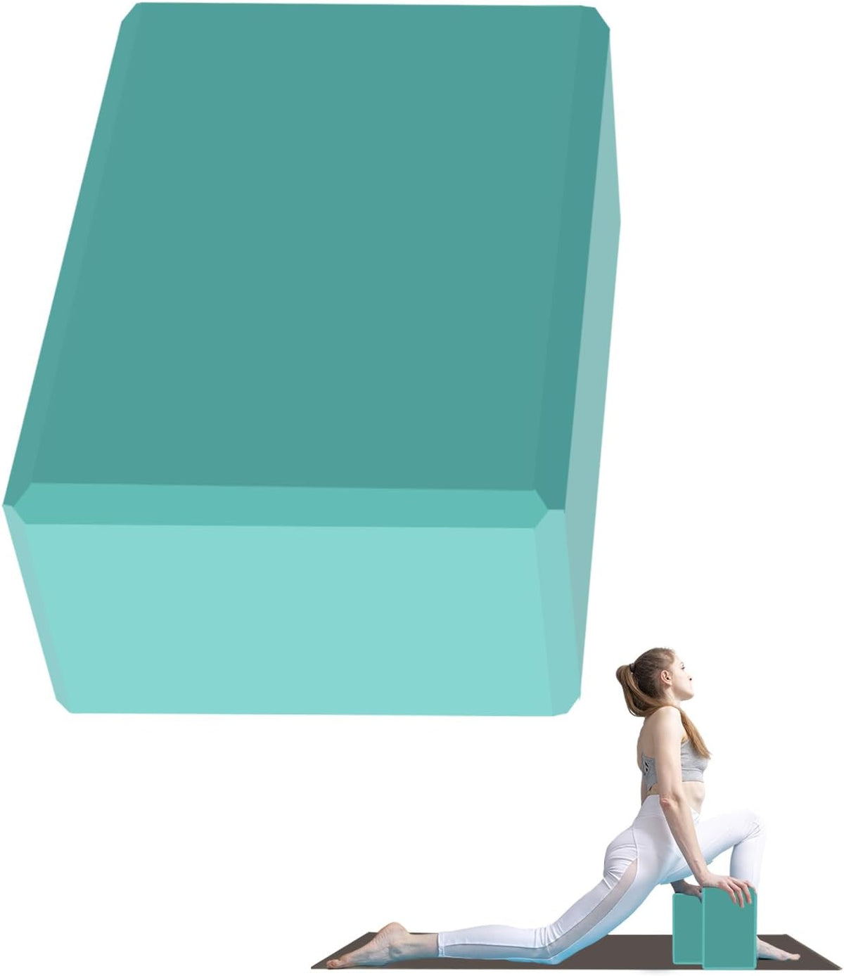 Yoga Block - Unsupported Latex Eva foam - Soft non slip surface with bevel for yoga, pilates, meditation - Yoga accessories for stability, balance and deep stretching