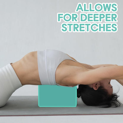 Yoga Block - Unsupported Latex Eva foam - Soft non slip surface with bevel for yoga, pilates, meditation - Yoga accessories for stability, balance and deep stretching