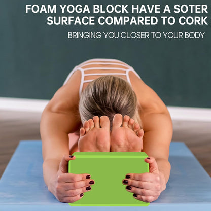 Yoga Block - Unsupported Latex Eva foam - Soft non slip surface with bevel for yoga, pilates, meditation - Yoga accessories for stability, balance and deep stretching