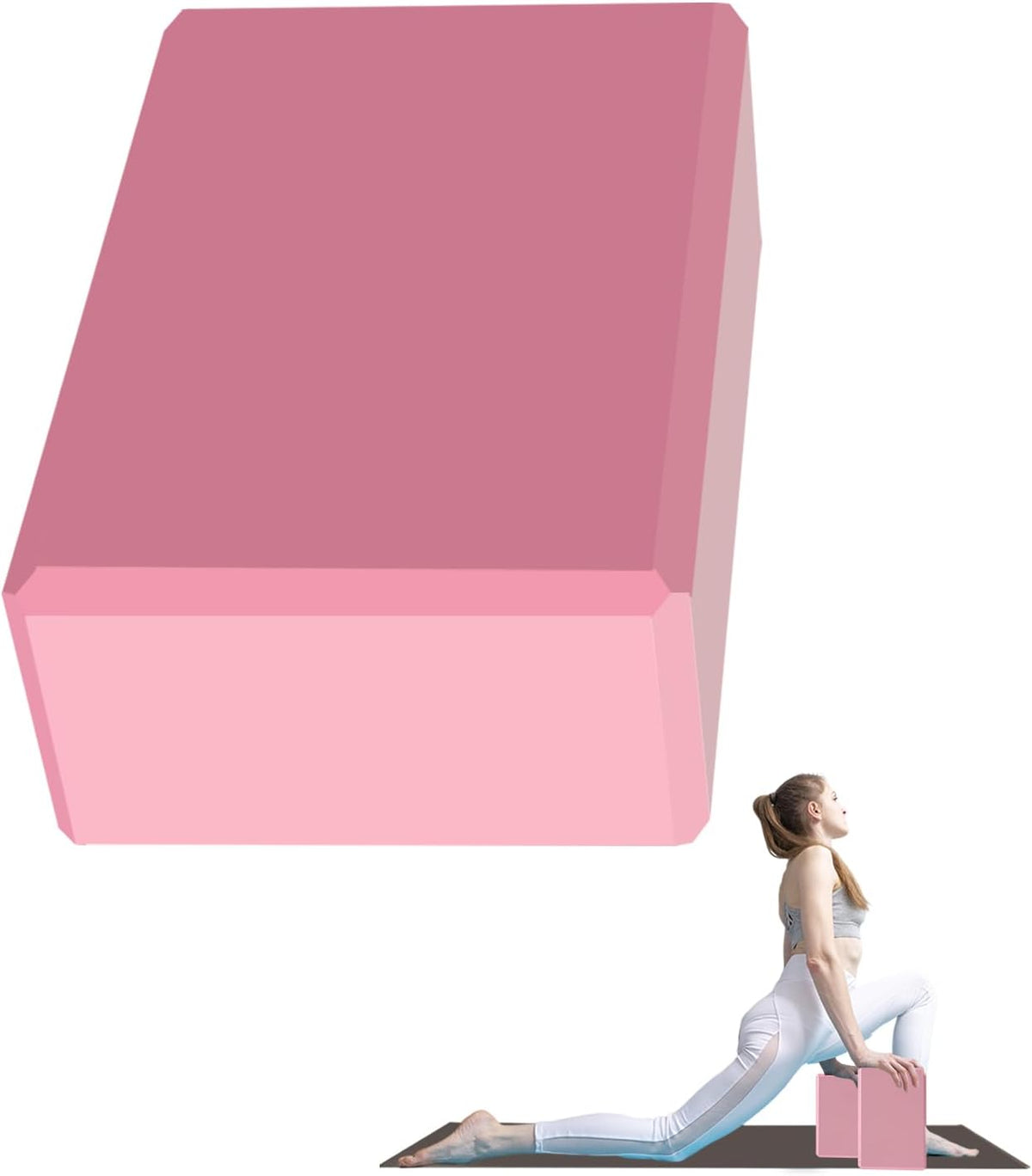 Yoga Block - Unsupported Latex Eva foam - Soft non slip surface with bevel for yoga, pilates, meditation - Yoga accessories for stability, balance and deep stretching