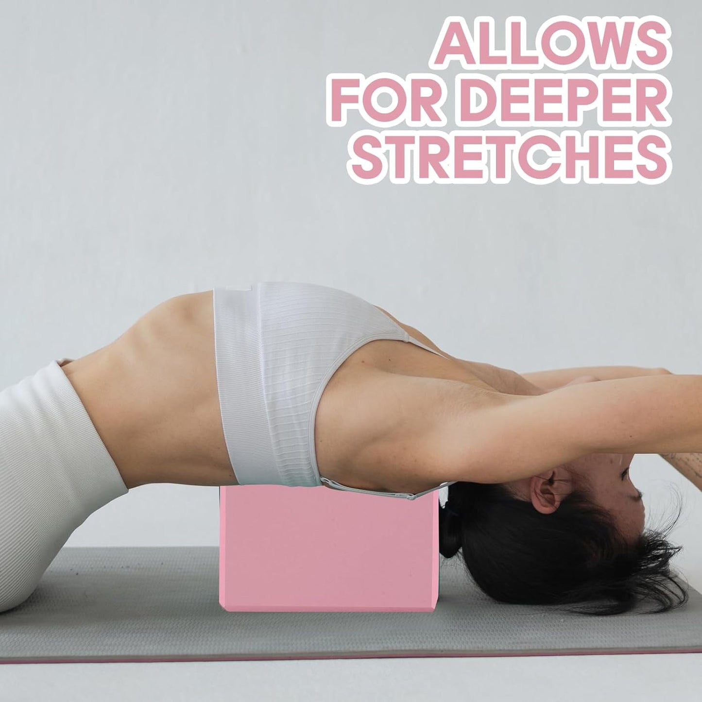 Yoga Block - Unsupported Latex Eva foam - Soft non slip surface with bevel for yoga, pilates, meditation - Yoga accessories for stability, balance and deep stretching
