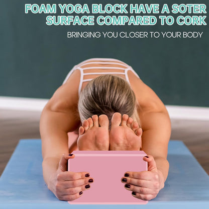 Yoga Block - Unsupported Latex Eva foam - Soft non slip surface with bevel for yoga, pilates, meditation - Yoga accessories for stability, balance and deep stretching
