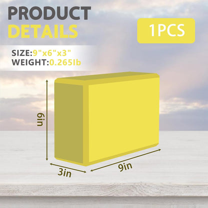 Yoga Block - Unsupported Latex Eva foam - Soft non slip surface with bevel for yoga, pilates, meditation - Yoga accessories for stability, balance and deep stretching
