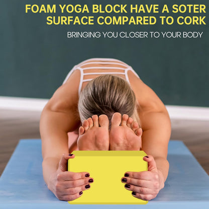 Yoga Block - Unsupported Latex Eva foam - Soft non slip surface with bevel for yoga, pilates, meditation - Yoga accessories for stability, balance and deep stretching