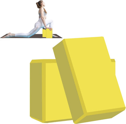 Yoga Block - Unsupported Latex Eva foam - Soft non slip surface with bevel for yoga, pilates, meditation - Yoga accessories for stability, balance and deep stretching