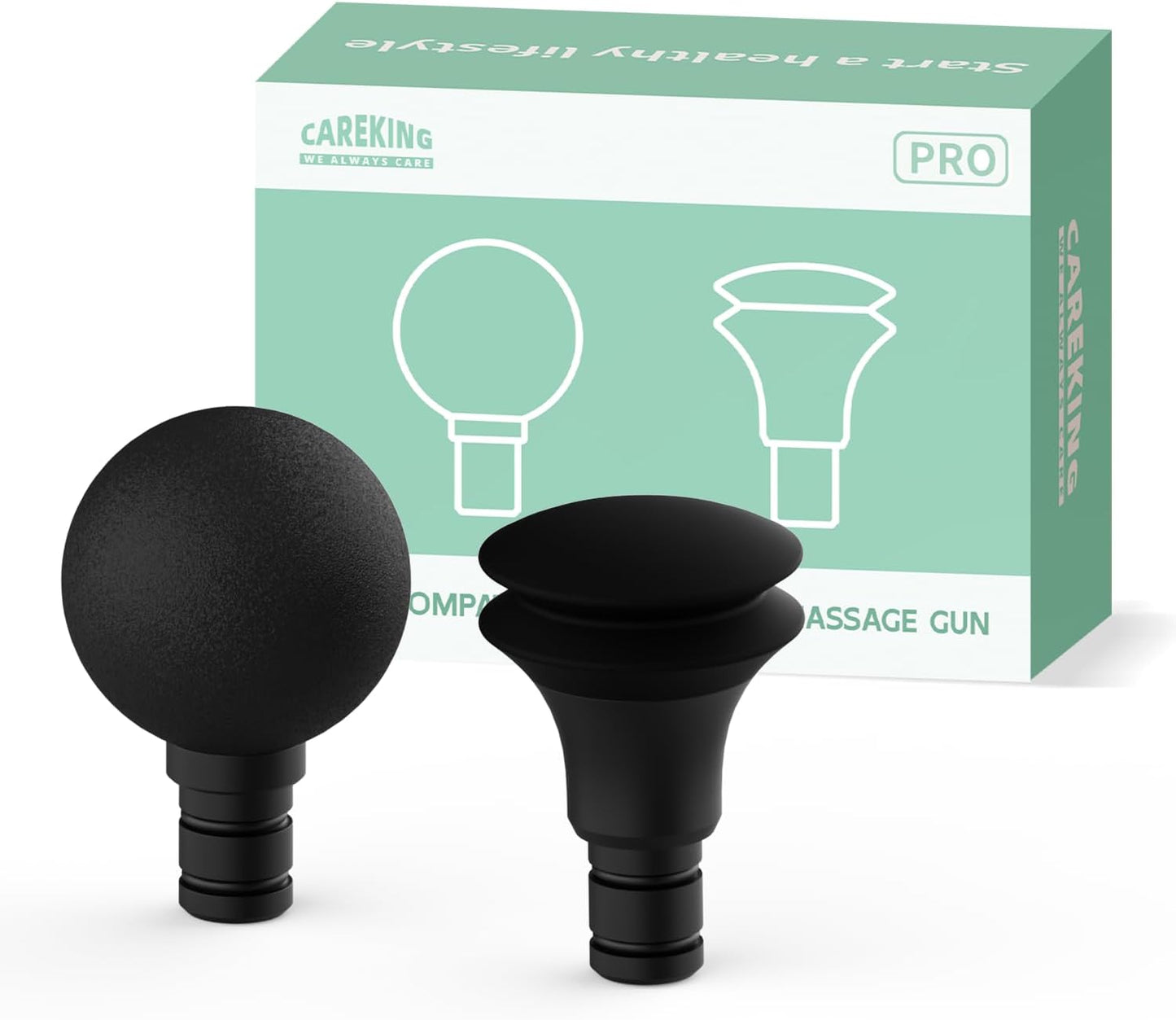 Massage Gun Head Replacement Massager Model 8000TR, Swan Neck 2- in-1 Massager Attachment, Air-Cushioned Flat & Ball Head Attachments