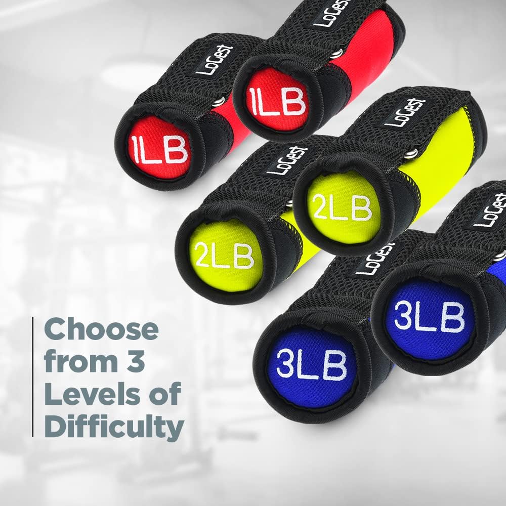 Soft Hand Weights Adjustable Straps - Comes in 1LB Weights or 2LB or 3LB 4LB - Comfortable & Secure Weighted Neoprene Dumbbells with Straps for Walking Running Cardio Workout Physical Therapy