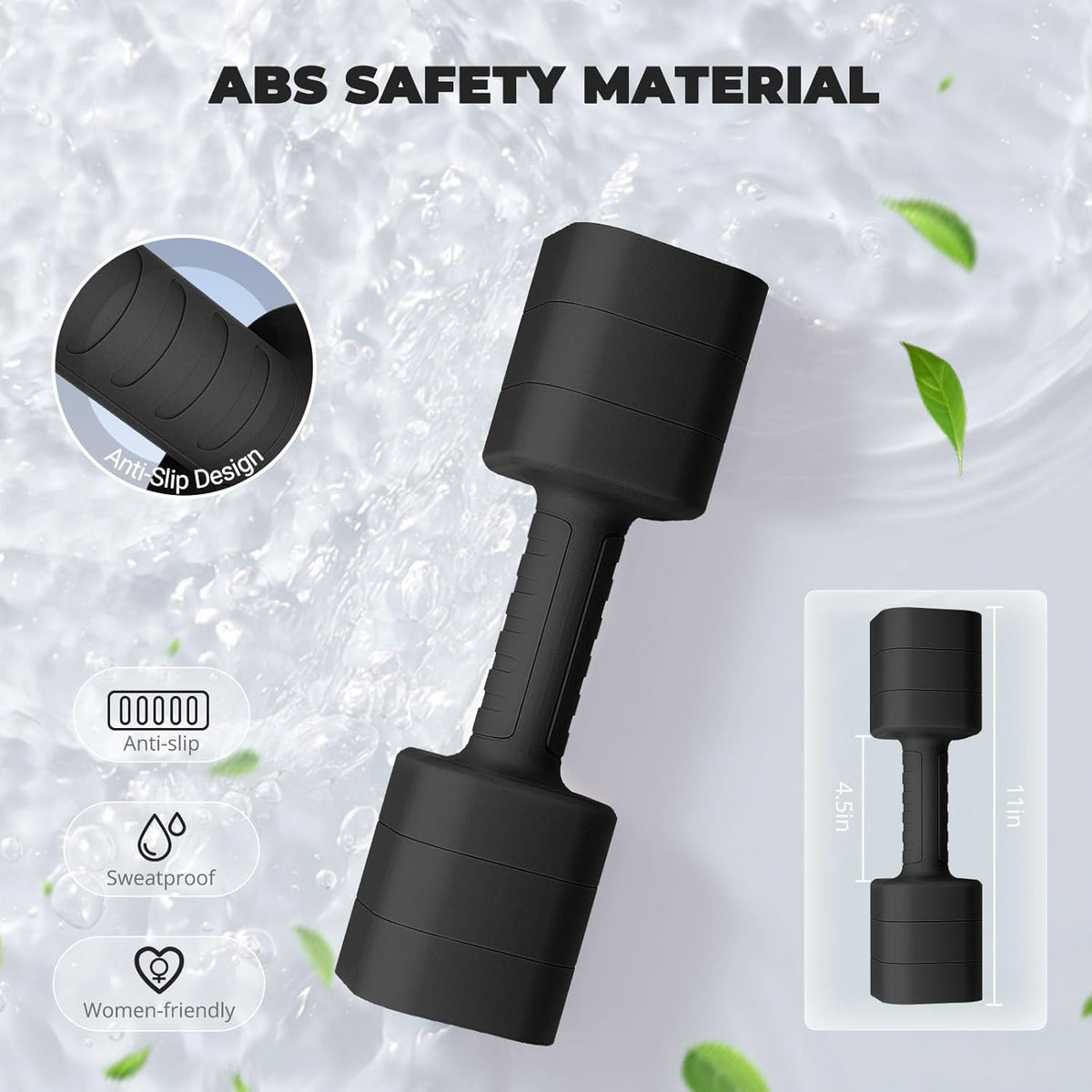 Adjustable Dumbbell Set of 2, Weights for Men and Women at Home, Anti-slip Handle, 3 in 1 Free Weights Dumbbells Set, 2lb/3lb/5lb/10lb/15lb/20lb for Pilates, Yoga, Strength Training