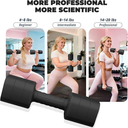 Adjustable Dumbbell Set of 2, Weights for Men and Women at Home, Anti-slip Handle, 3 in 1 Free Weights Dumbbells Set, 2lb/3lb/5lb/10lb/15lb/20lb for Pilates, Yoga, Strength Training
