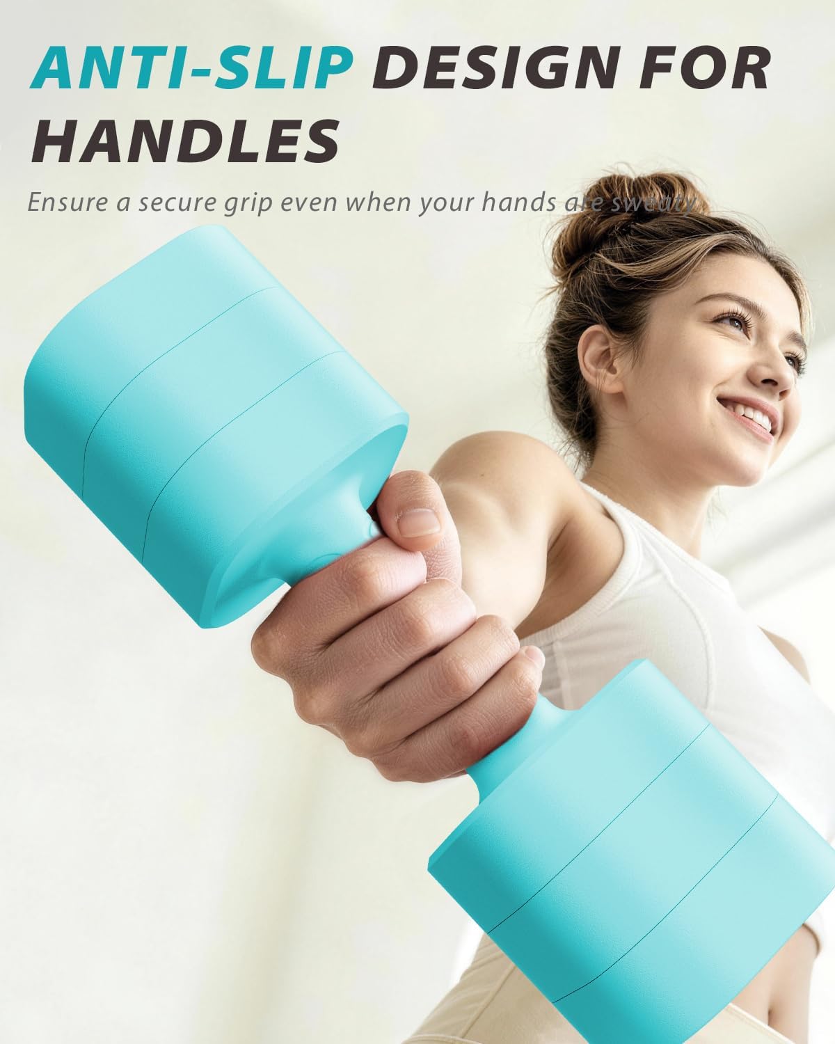 Adjustable Dumbbell Set of 2, Weights for Men and Women at Home, Anti-slip Handle, 3 in 1 Free Weights Dumbbells Set, 2lb/3lb/5lb/10lb/15lb/20lb for Pilates, Yoga, Strength Training