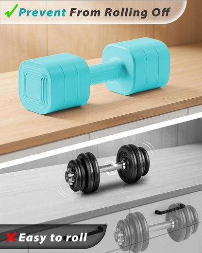Adjustable Dumbbell Set of 2, Weights for Men and Women at Home, Anti-slip Handle, 3 in 1 Free Weights Dumbbells Set, 2lb/3lb/5lb/10lb/15lb/20lb for Pilates, Yoga, Strength Training