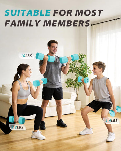 Adjustable Dumbbell Set of 2, Weights for Men and Women at Home, Anti-slip Handle, 3 in 1 Free Weights Dumbbells Set, 2lb/3lb/5lb/10lb/15lb/20lb for Pilates, Yoga, Strength Training
