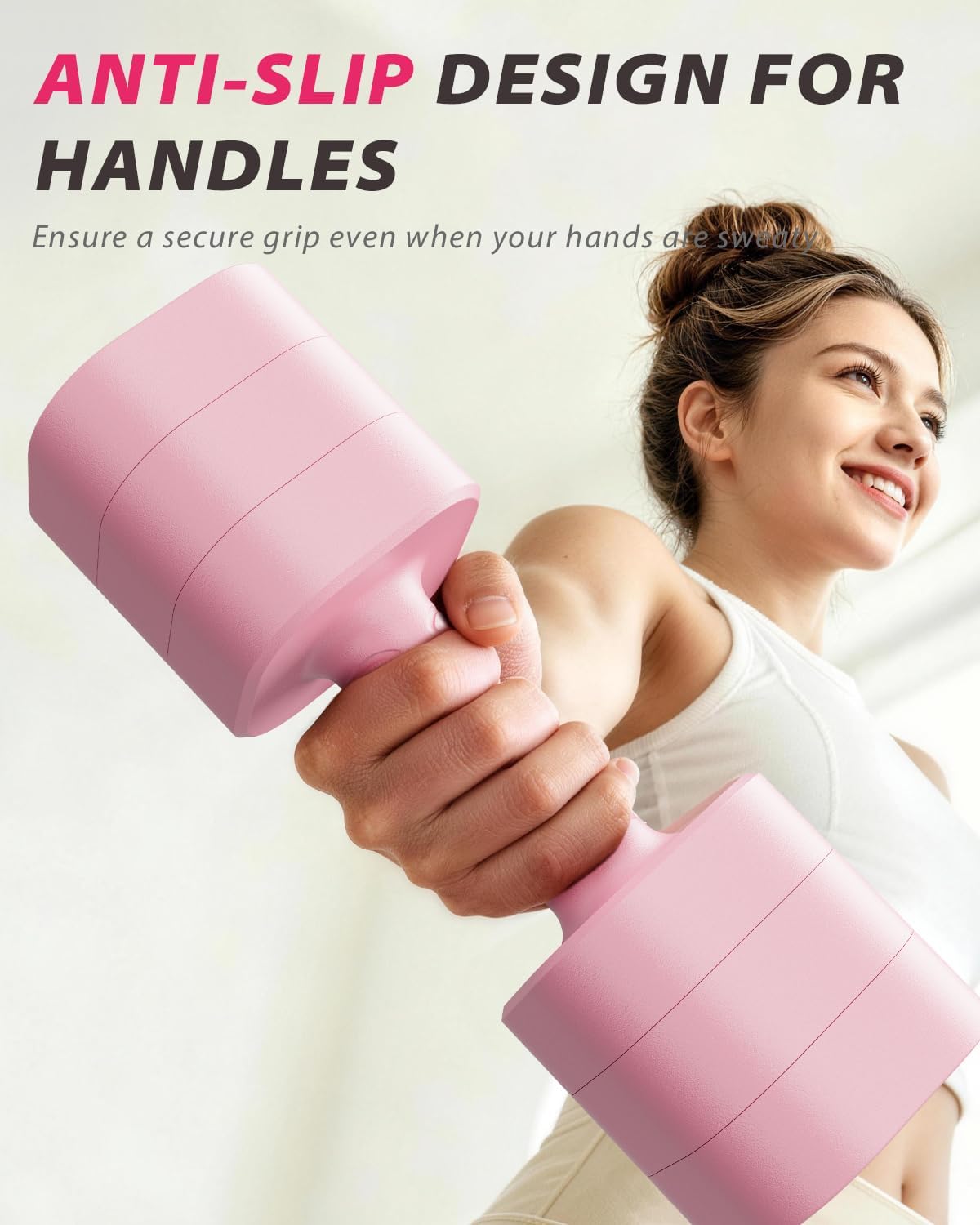 Adjustable Dumbbell Set of 2, Weights for Men and Women at Home, Anti-slip Handle, 3 in 1 Free Weights Dumbbells Set, 2lb/3lb/5lb/10lb/15lb/20lb for Pilates, Yoga, Strength Training