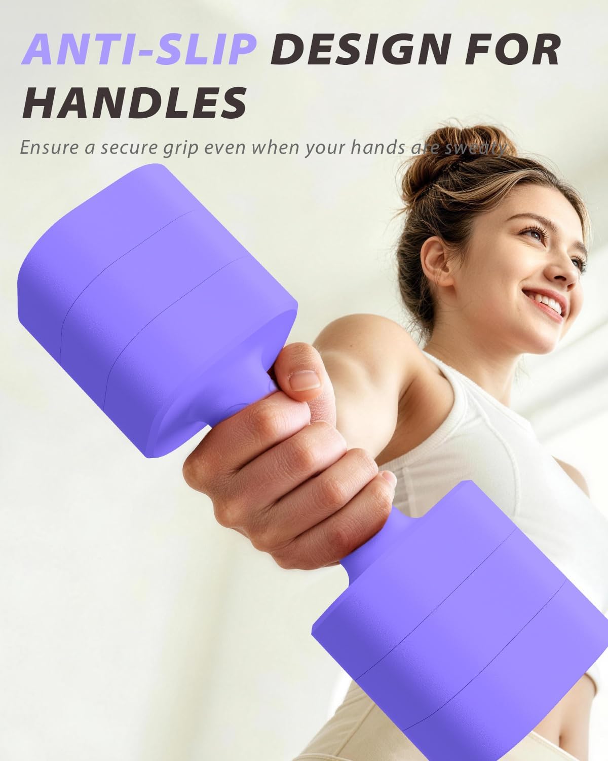Adjustable Dumbbell Set of 2, Weights for Men and Women at Home, Anti-slip Handle, 3 in 1 Free Weights Dumbbells Set, 2lb/3lb/5lb/10lb/15lb/20lb for Pilates, Yoga, Strength Training