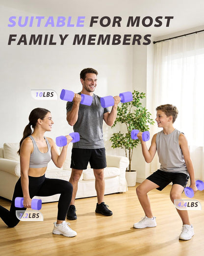 Adjustable Dumbbell Set of 2, Weights for Men and Women at Home, Anti-slip Handle, 3 in 1 Free Weights Dumbbells Set, 2lb/3lb/5lb/10lb/15lb/20lb for Pilates, Yoga, Strength Training