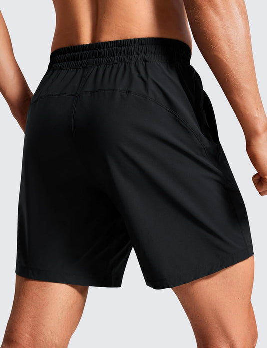 Lightweight Workout Shorts 7" | for Hot Day, Sweat-Wicking, Quick Dry, Casual, Zipper Pocket, for Men