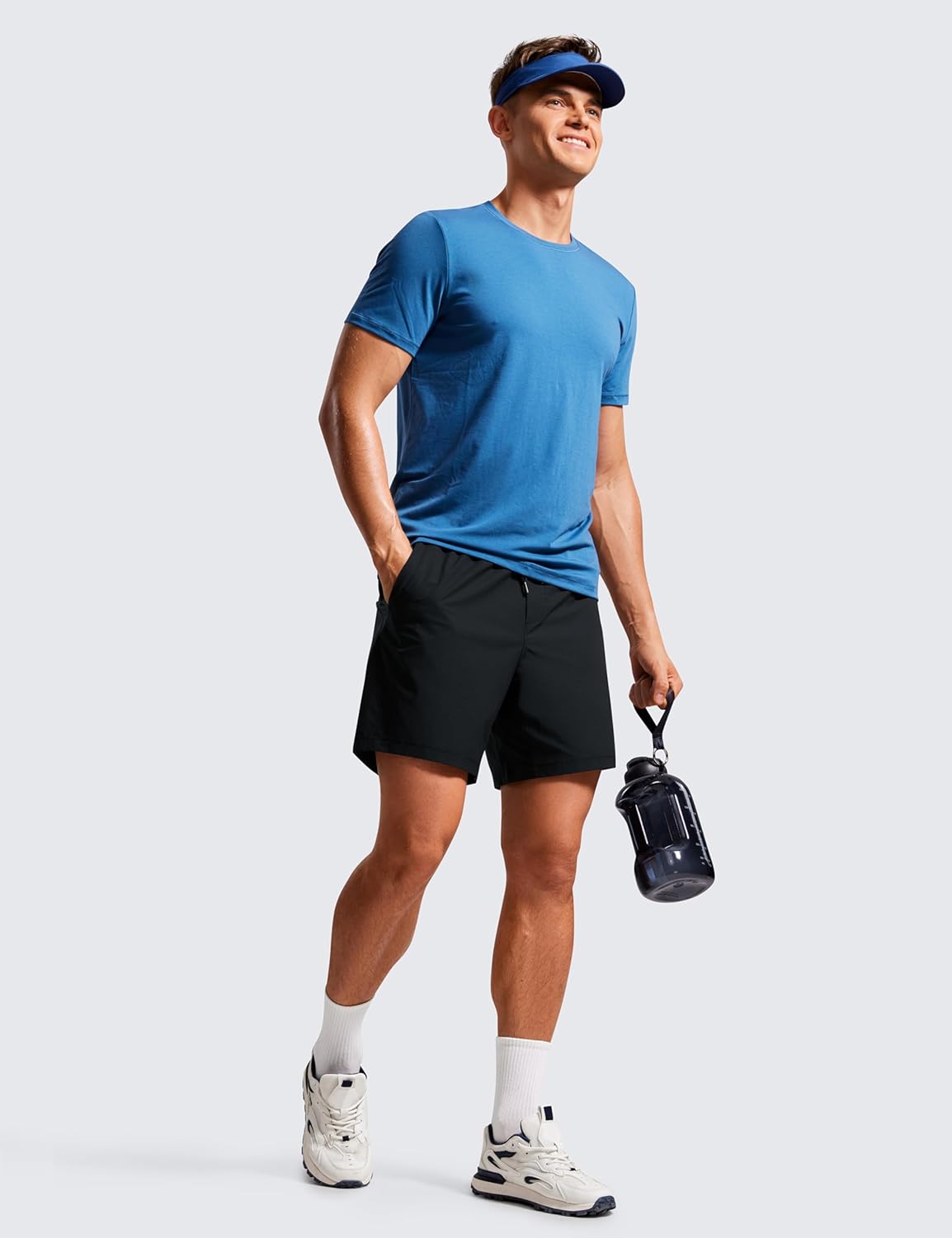 Lightweight Workout Shorts 7" | for Hot Day, Sweat-Wicking, Quick Dry, Casual, Zipper Pocket, for Men