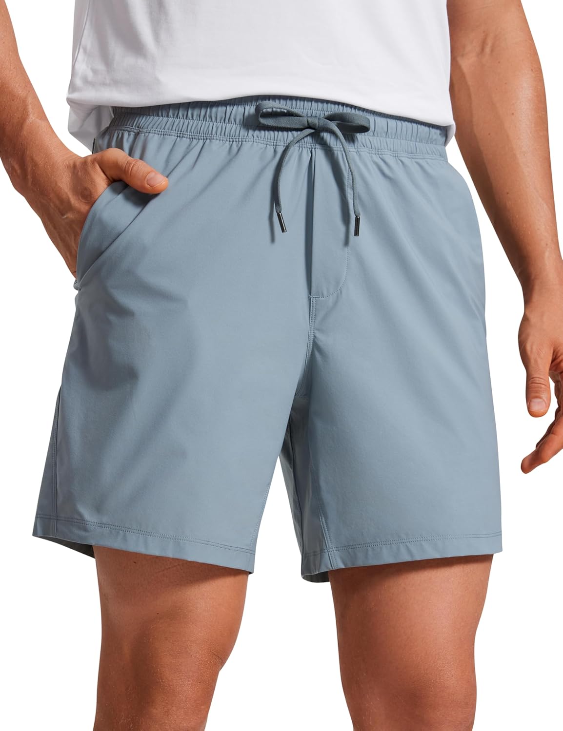 Lightweight Workout Shorts 7" | for Hot Day, Sweat-Wicking, Quick Dry, Casual, Zipper Pocket, for Men