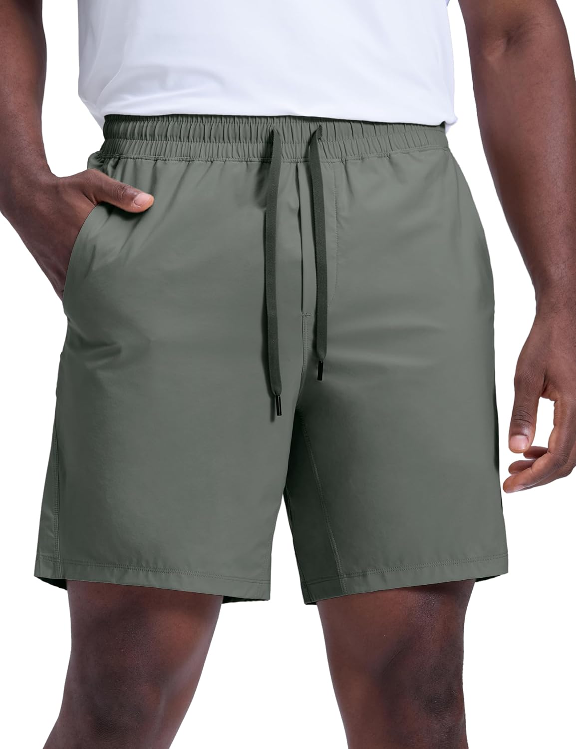 Lightweight Workout Shorts 7" | for Hot Day, Sweat-Wicking, Quick Dry, Casual, Zipper Pocket, for Men