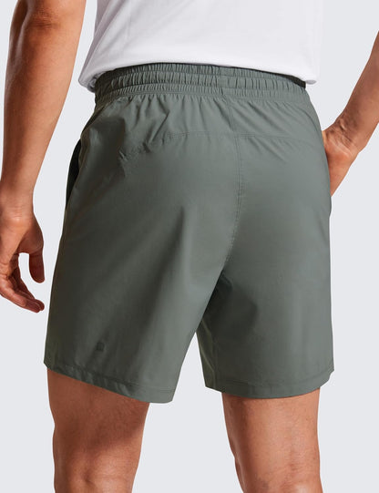 Lightweight Workout Shorts 7" | for Hot Day, Sweat-Wicking, Quick Dry, Casual, Zipper Pocket, for Men
