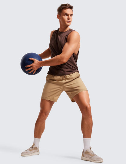Lightweight Workout Shorts 7" | for Hot Day, Sweat-Wicking, Quick Dry, Casual, Zipper Pocket, for Men