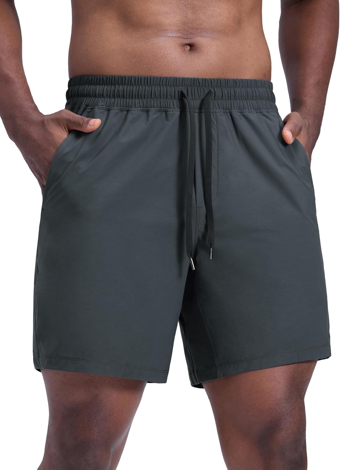 Lightweight Workout Shorts 7" | for Hot Day, Sweat-Wicking, Quick Dry, Casual, Zipper Pocket, for Men