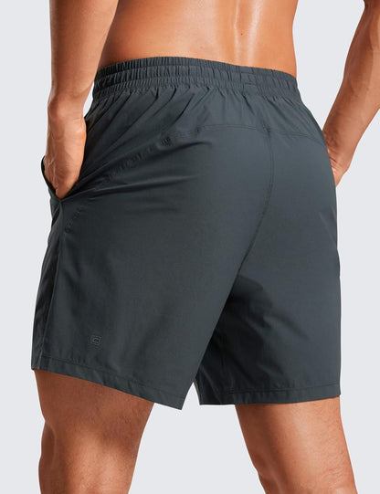 Lightweight Workout Shorts 7" | for Hot Day, Sweat-Wicking, Quick Dry, Casual, Zipper Pocket, for Men