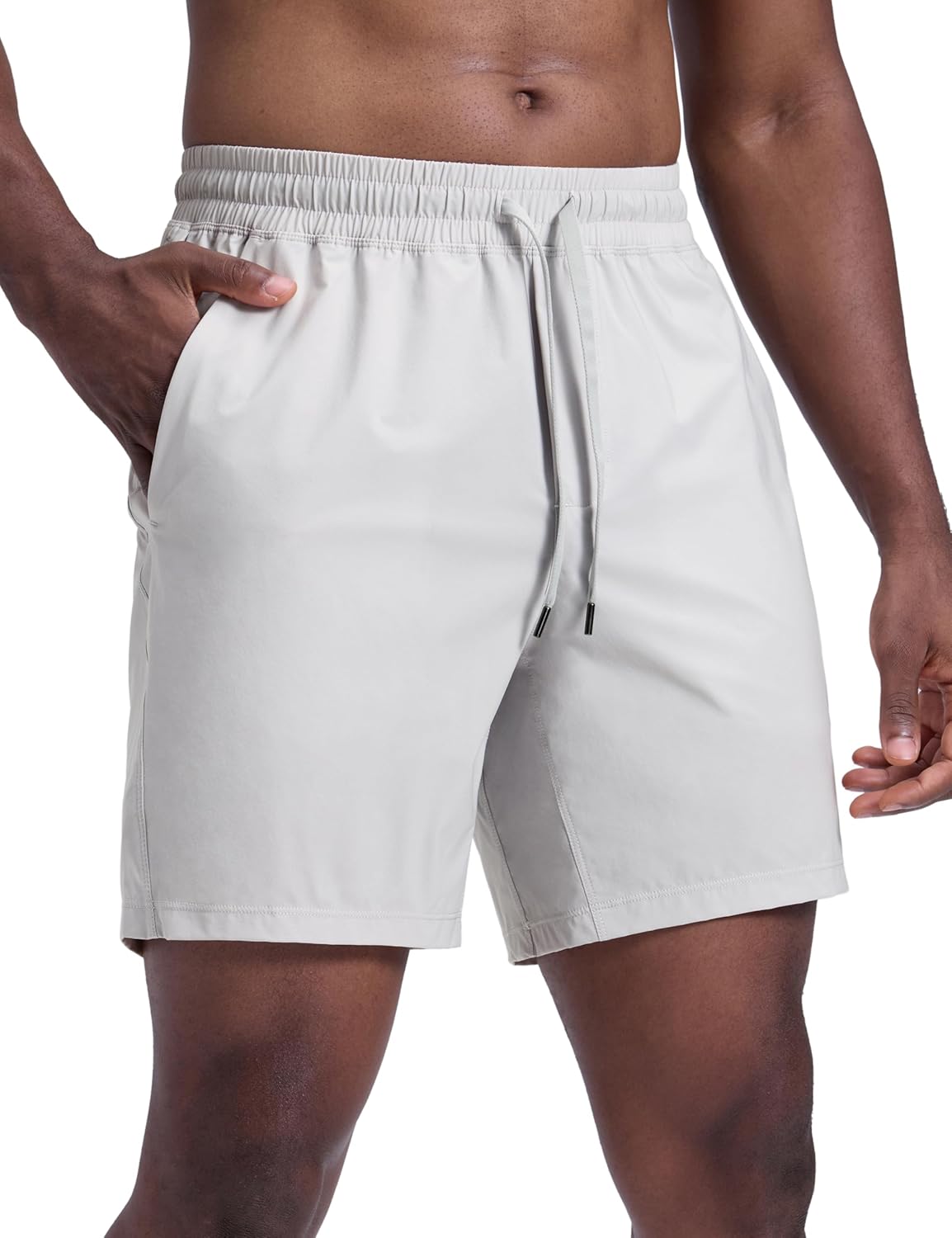 Lightweight Workout Shorts 7" | for Hot Day, Sweat-Wicking, Quick Dry, Casual, Zipper Pocket, for Men