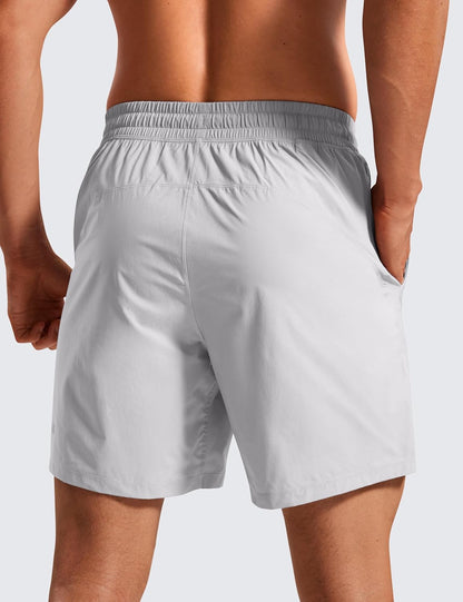 Lightweight Workout Shorts 7" | for Hot Day, Sweat-Wicking, Quick Dry, Casual, Zipper Pocket, for Men