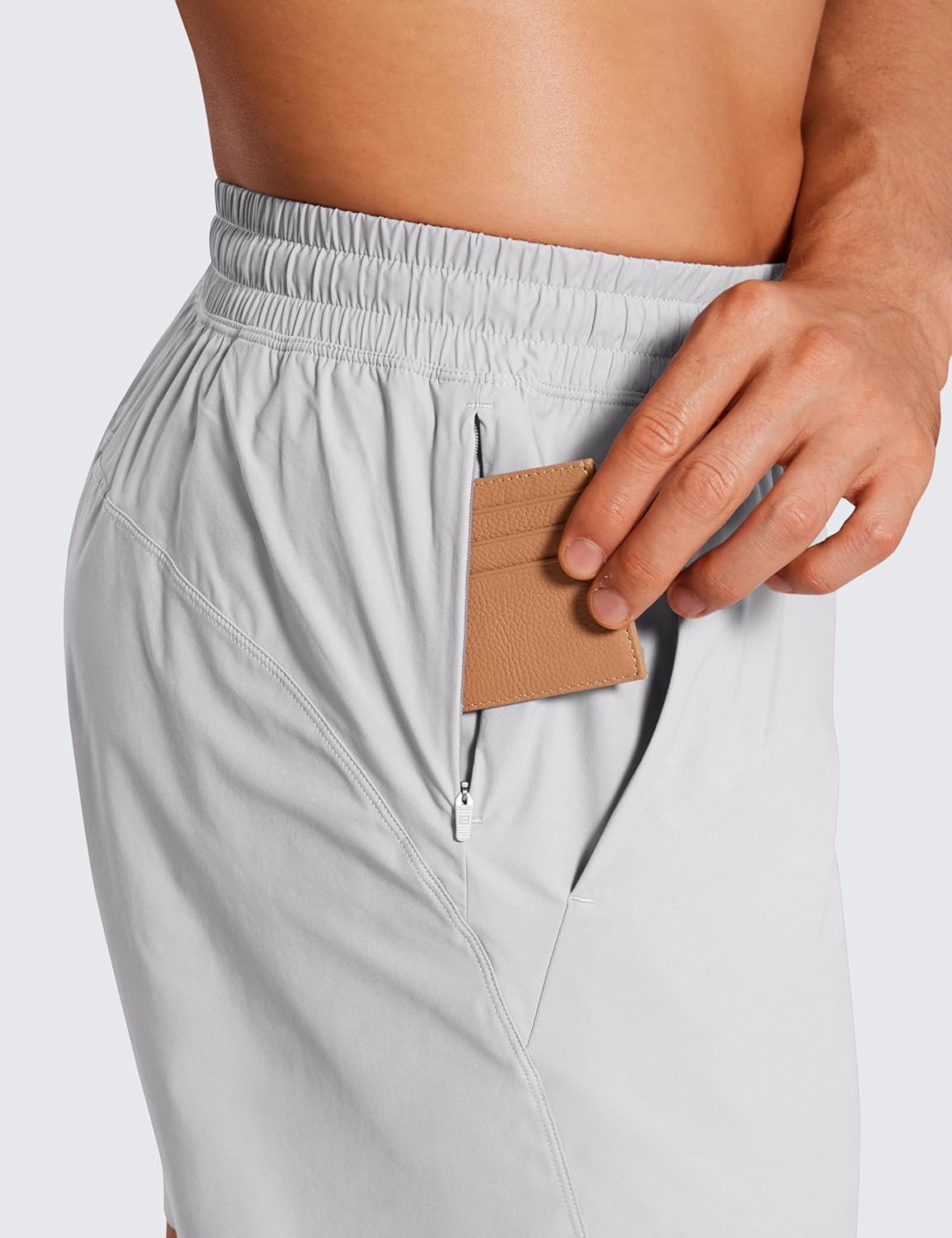 Lightweight Workout Shorts 7" | for Hot Day, Sweat-Wicking, Quick Dry, Casual, Zipper Pocket, for Men