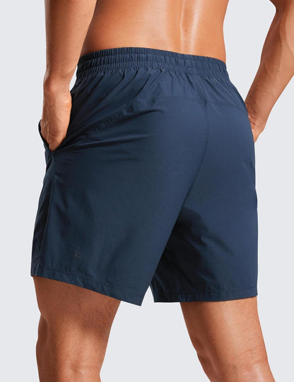 Lightweight Workout Shorts 7" | for Hot Day, Sweat-Wicking, Quick Dry, Casual, Zipper Pocket, for Men