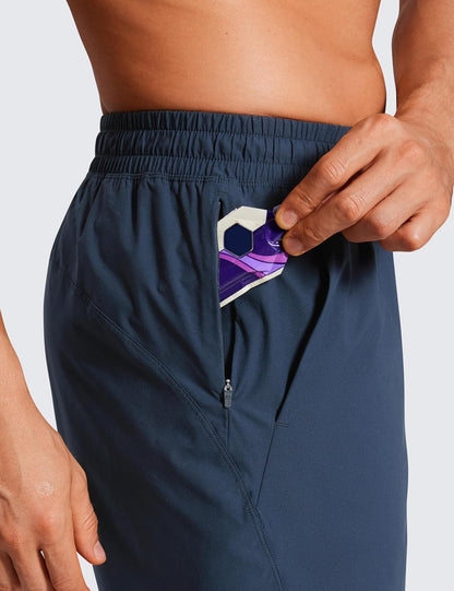 Lightweight Workout Shorts 7" | for Hot Day, Sweat-Wicking, Quick Dry, Casual, Zipper Pocket, for Men