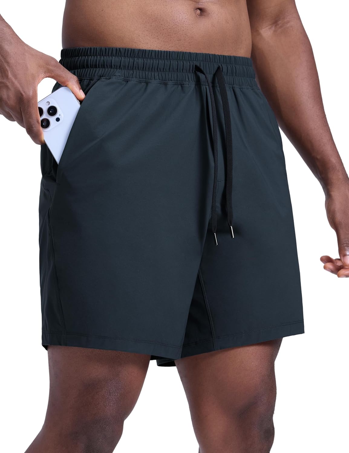 Lightweight Workout Shorts 7" | for Hot Day, Sweat-Wicking, Quick Dry, Casual, Zipper Pocket, for Men