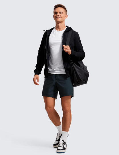Lightweight Workout Shorts 7" | for Hot Day, Sweat-Wicking, Quick Dry, Casual, Zipper Pocket, for Men