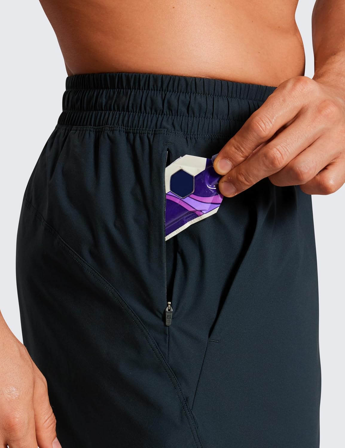 Lightweight Workout Shorts 7" | for Hot Day, Sweat-Wicking, Quick Dry, Casual, Zipper Pocket, for Men