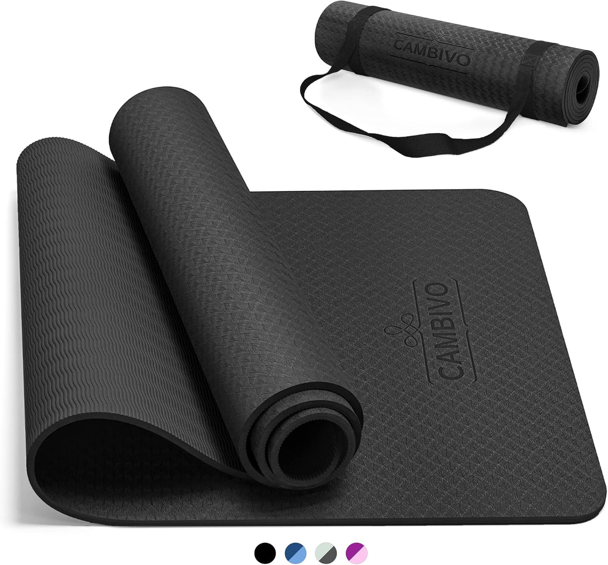 Yoga Mat for Women Men Kids, 1/3 & 1/4 & 2/5 Inch Extra Thick Yoga Mat Non Slip, 72" x 24" TPE Yoga Mats, Workout Mat with Carrying Strap for Yoga, Pilates and Floor Exercises