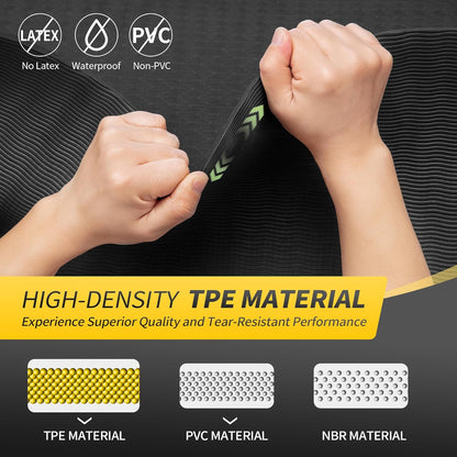 Yoga Mat for Women Men Kids, 1/3 & 1/4 & 2/5 Inch Extra Thick Yoga Mat Non Slip, 72" x 24" TPE Yoga Mats, Workout Mat with Carrying Strap for Yoga, Pilates and Floor Exercises