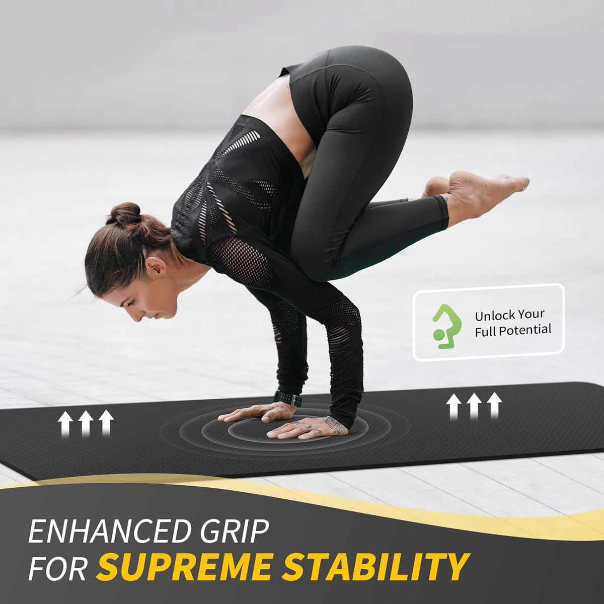 Yoga Mat for Women Men Kids, 1/3 & 1/4 & 2/5 Inch Extra Thick Yoga Mat Non Slip, 72" x 24" TPE Yoga Mats, Workout Mat with Carrying Strap for Yoga, Pilates and Floor Exercises