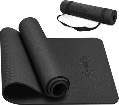 Yoga Mat for Women Men Kids, 1/3 & 1/4 & 2/5 Inch Extra Thick Yoga Mat Non Slip, 72" x 24" TPE Yoga Mats, Workout Mat with Carrying Strap for Yoga, Pilates and Floor Exercises