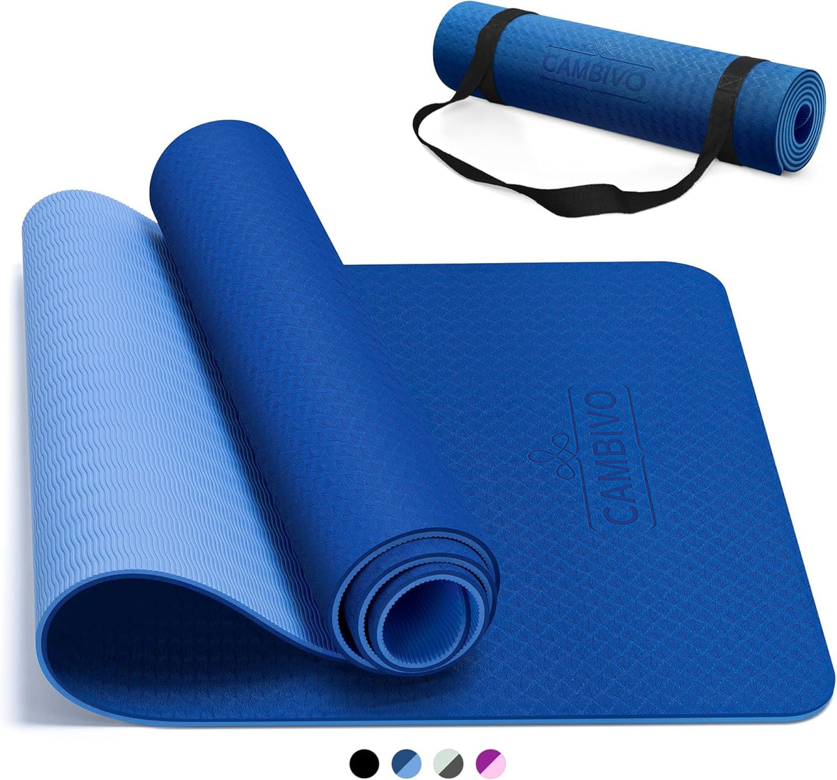 Yoga Mat for Women Men Kids, 1/3 & 1/4 & 2/5 Inch Extra Thick Yoga Mat Non Slip, 72" x 24" TPE Yoga Mats, Workout Mat with Carrying Strap for Yoga, Pilates and Floor Exercises