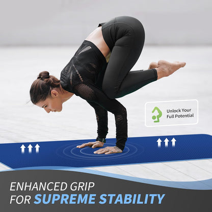 Yoga Mat for Women Men Kids, 1/3 & 1/4 & 2/5 Inch Extra Thick Yoga Mat Non Slip, 72" x 24" TPE Yoga Mats, Workout Mat with Carrying Strap for Yoga, Pilates and Floor Exercises