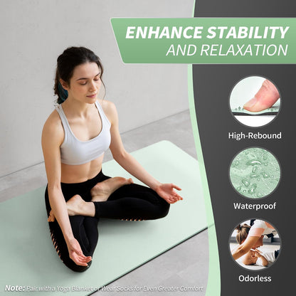 Yoga Mat for Women Men Kids, 1/3 & 1/4 & 2/5 Inch Extra Thick Yoga Mat Non Slip, 72" x 24" TPE Yoga Mats, Workout Mat with Carrying Strap for Yoga, Pilates and Floor Exercises