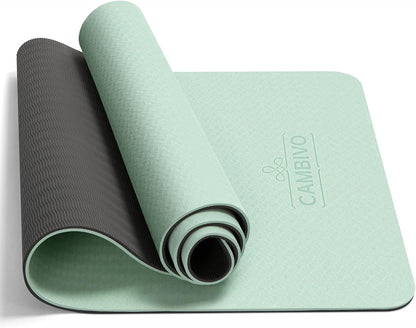 Yoga Mat for Women Men Kids, 1/3 & 1/4 & 2/5 Inch Extra Thick Yoga Mat Non Slip, 72" x 24" TPE Yoga Mats, Workout Mat with Carrying Strap for Yoga, Pilates and Floor Exercises