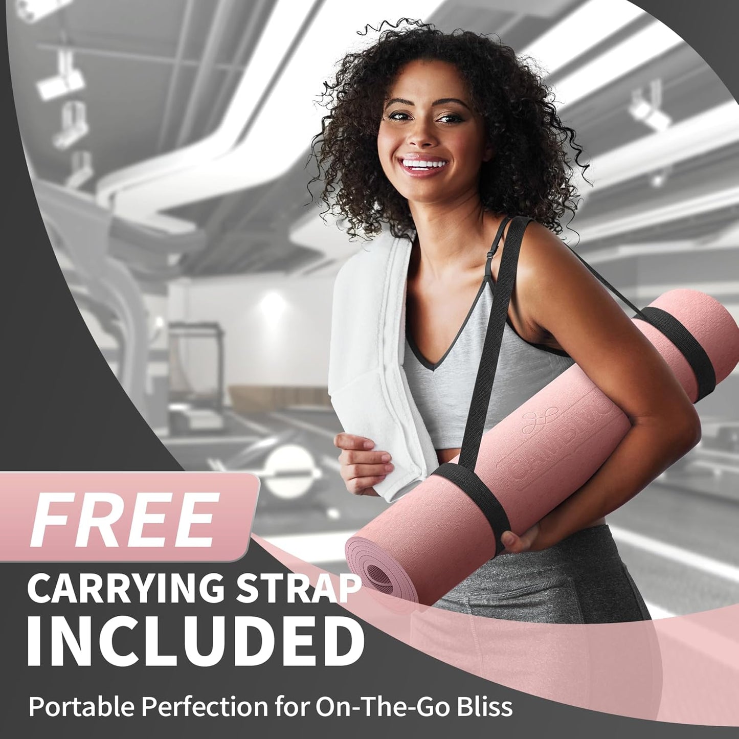 Yoga Mat for Women Men Kids, 1/3 & 1/4 & 2/5 Inch Extra Thick Yoga Mat Non Slip, 72" x 24" TPE Yoga Mats, Workout Mat with Carrying Strap for Yoga, Pilates and Floor Exercises