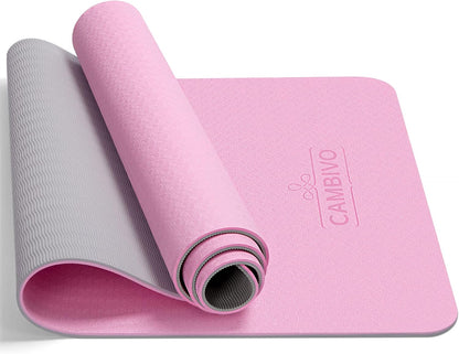 Yoga Mat for Women Men Kids, 1/3 & 1/4 & 2/5 Inch Extra Thick Yoga Mat Non Slip, 72" x 24" TPE Yoga Mats, Workout Mat with Carrying Strap for Yoga, Pilates and Floor Exercises