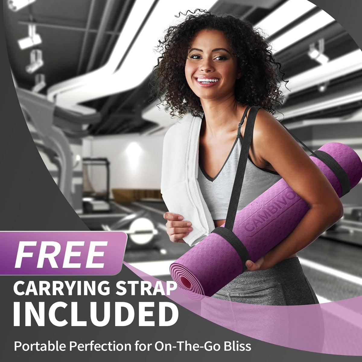 Yoga Mat for Women Men Kids, 1/3 & 1/4 & 2/5 Inch Extra Thick Yoga Mat Non Slip, 72" x 24" TPE Yoga Mats, Workout Mat with Carrying Strap for Yoga, Pilates and Floor Exercises