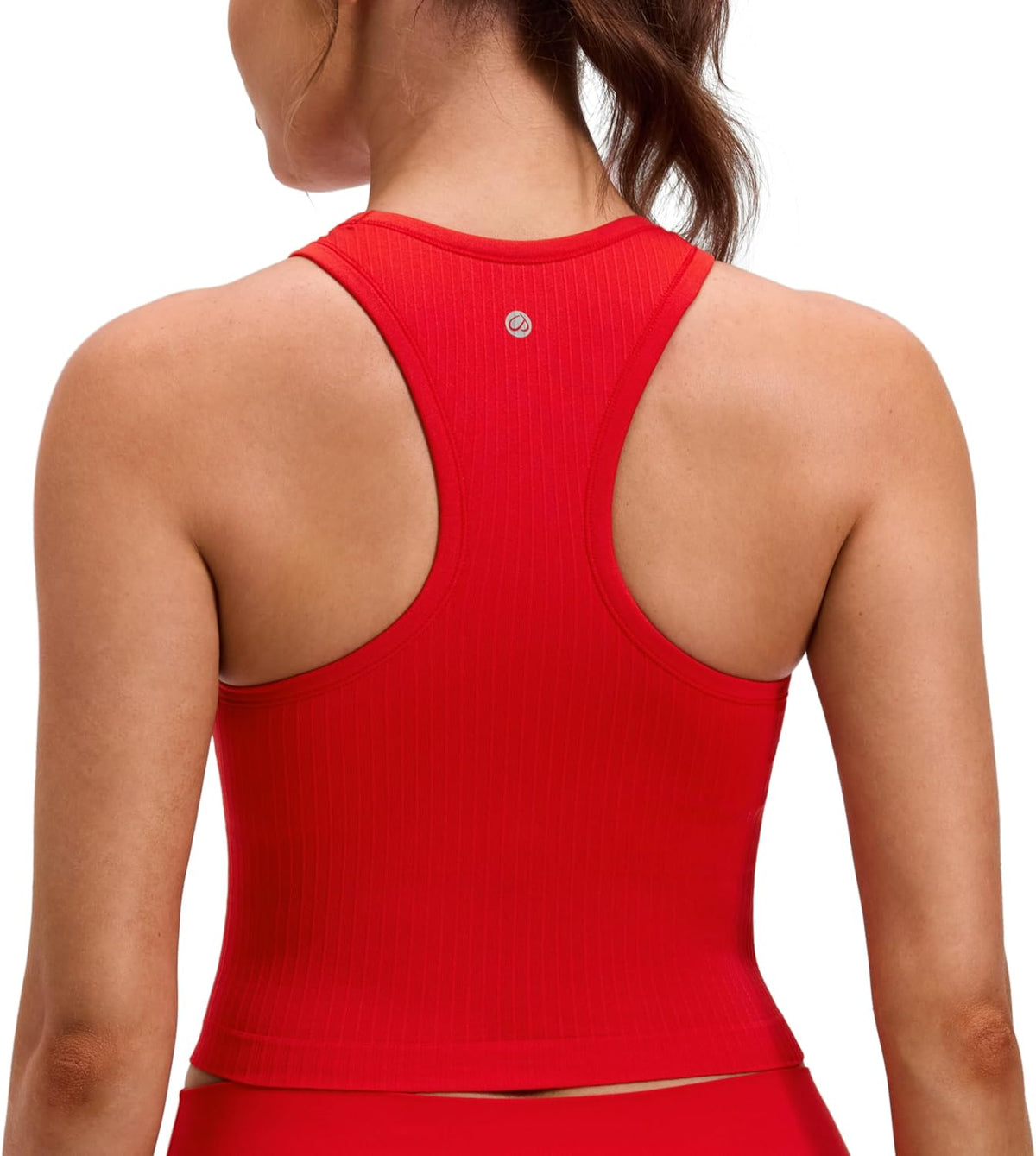 Seamless Rib Racerback Crop Tank | Light Support, Removable Pads, Yoga, Ribbed, Racerback, Longline Sports Bras for Women